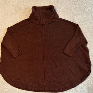 Maurices Chocolate Brown Poncho StyleTurtleneck Sweater